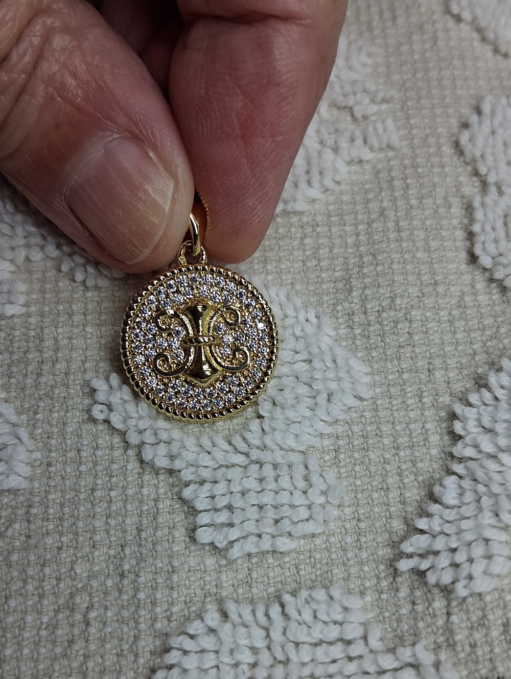 Freida Rothman Vault Charm, glistening with Pave' Crystals